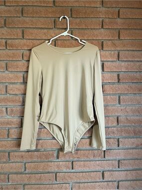 SHEIN Nude Beige Long Sleeve Bodysuit